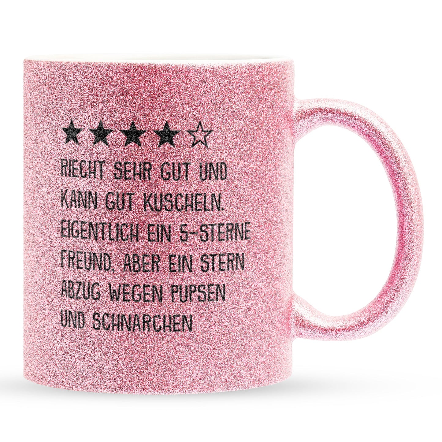 22Feels® Freund Geschenk zum Jahrestag, Valentinstag etc. - Glitzertasse mit Spruch (Pink, 320ml)-Glitzertasse Pink 320ml-22Feels
