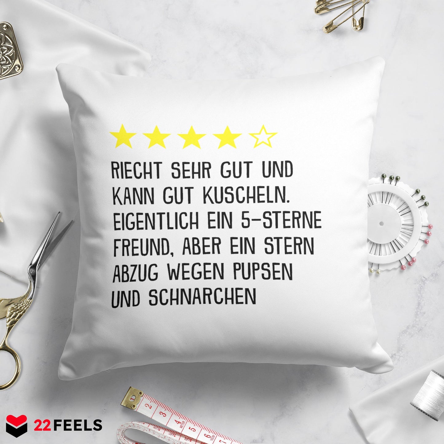 22Feels® Freund Geschenk zum Jahrestag, Valentinstag etc. - Kissen mit Spruch (Weiss 40x40cm)-Kissen Weiss 40x40-22Feels