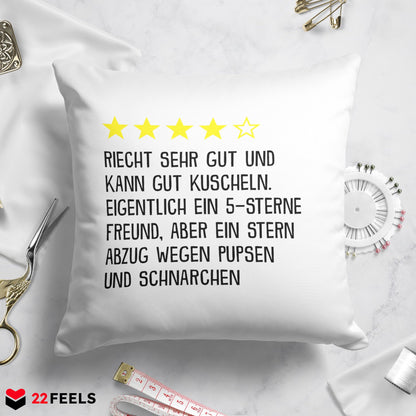 22Feels® Freund Geschenk zum Jahrestag, Valentinstag etc. - Kissen mit Spruch (Weiss 40x40cm)-Kissen Weiss 40x40-22Feels