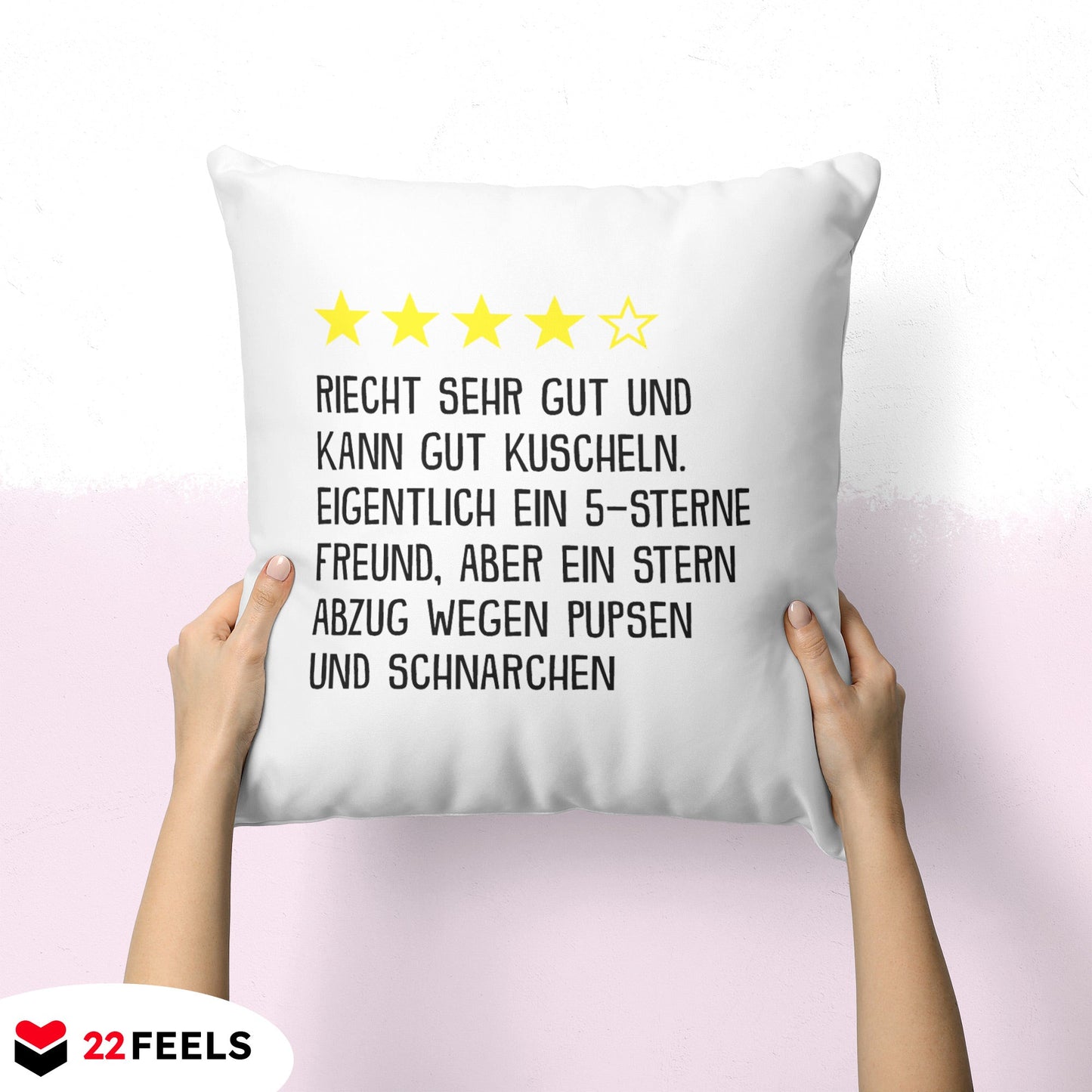 22Feels® Freund Geschenk zum Jahrestag, Valentinstag etc. - Kissen mit Spruch (Weiss 40x40cm)-Kissen Weiss 40x40-22Feels