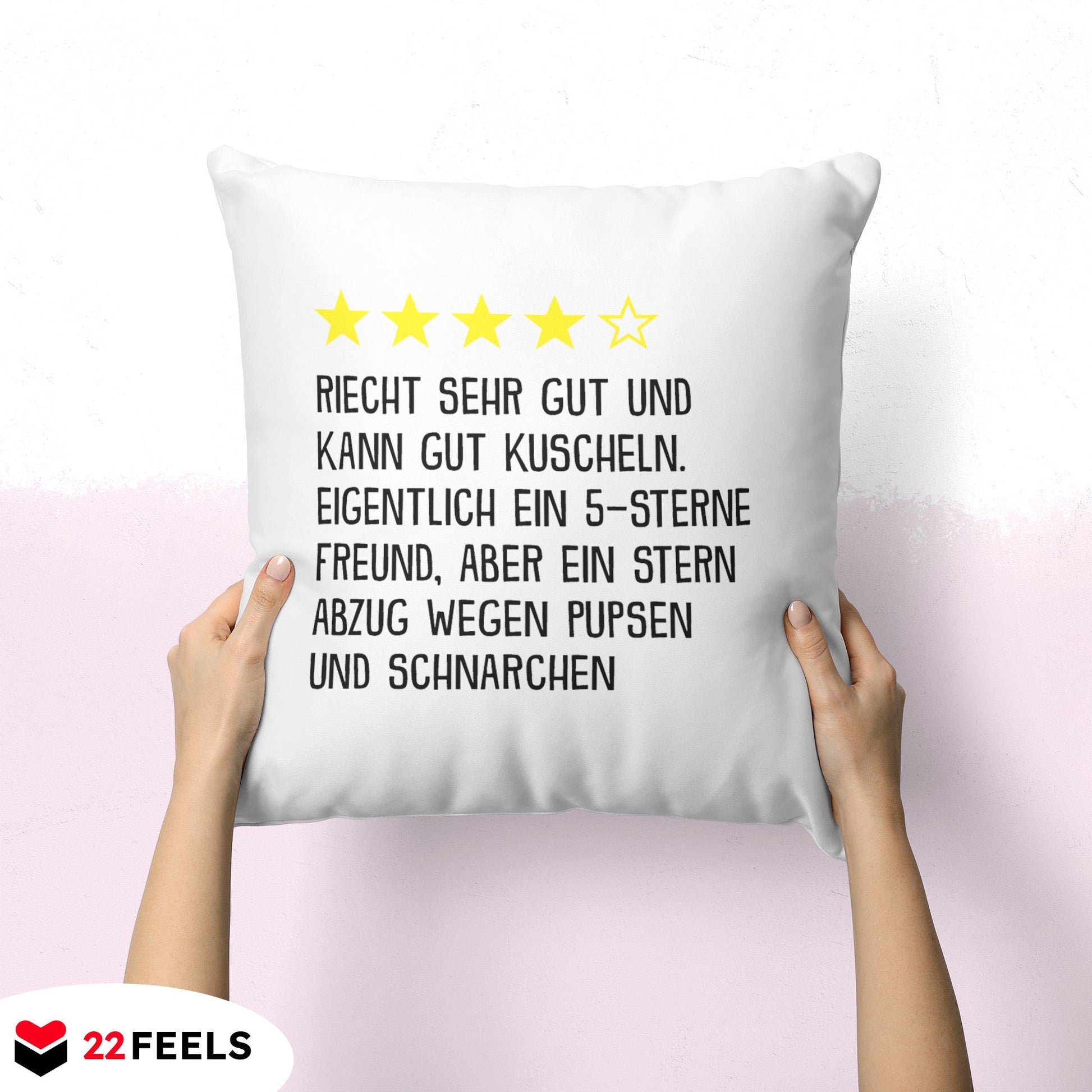 22Feels® Freund Geschenk zum Jahrestag, Valentinstag etc. - Kissen mit Spruch (Weiss 40x40cm)-Kissen Weiss 40x40-22Feels