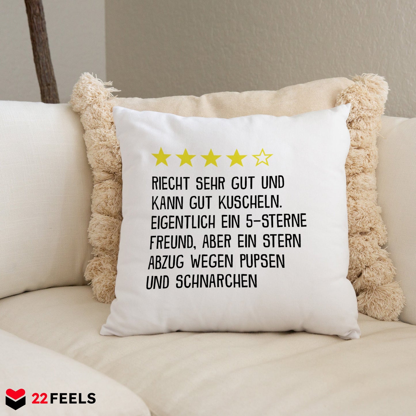 22Feels® Freund Geschenk zum Jahrestag, Valentinstag etc. - Kissen mit Spruch (Weiss 40x40cm)-Kissen Weiss 40x40-22Feels
