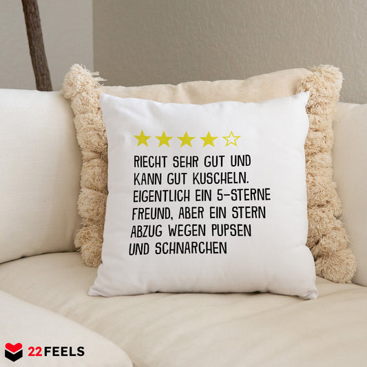 22Feels® Freund Geschenk zum Jahrestag, Valentinstag etc. - Kissen mit Spruch (Weiss 40x40cm)-Kissen Weiss 40x40-22Feels