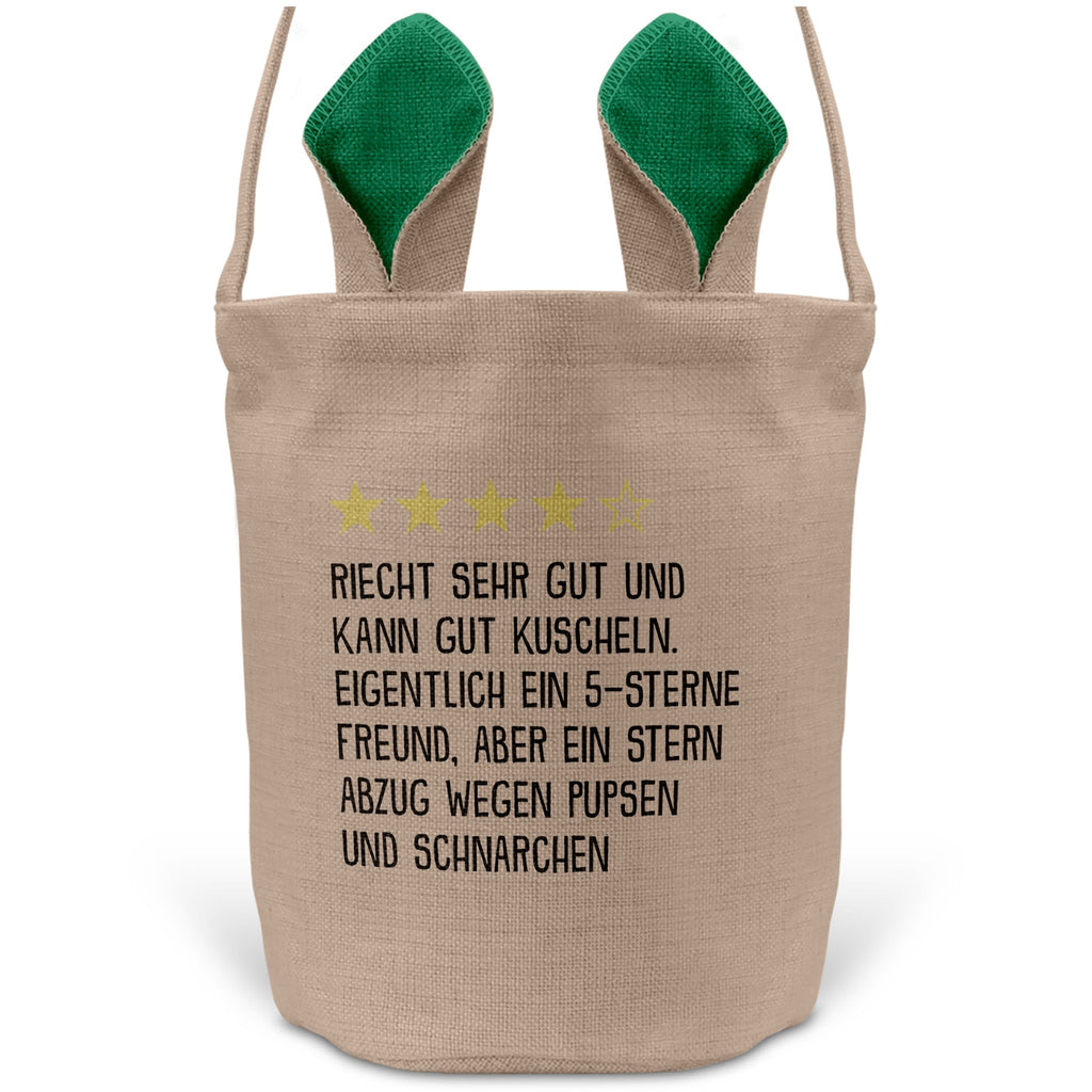 22Feels® Freund Paar Osterkorb mit Henkel Ostergeschenk Tragetasche Ostern Deko Osternest Körbchen Hasenohren (Beige/Grün)-Ostern Tragetasche-22Feels