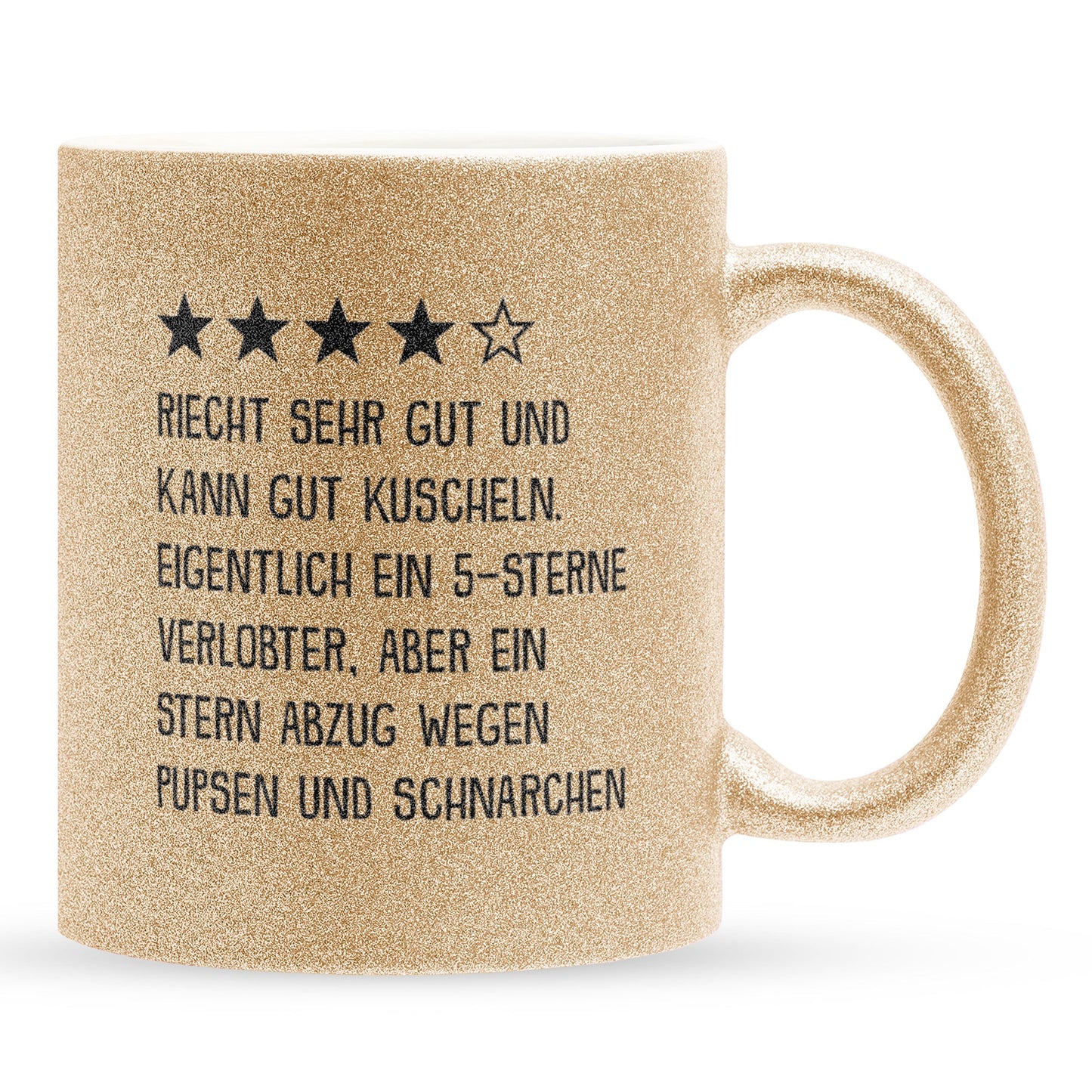 22Feels® Verlobter Geschenk - Glitzertasse mit Spruch (Gold, 320ml)-Glitzertasse Gold 320ml-22Feels
