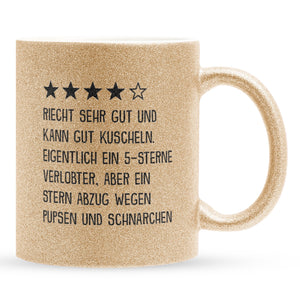 22Feels® Verlobter Geschenk - Glitzertasse mit Spruch (Gold, 320ml)-Glitzertasse Gold 320ml-22Feels