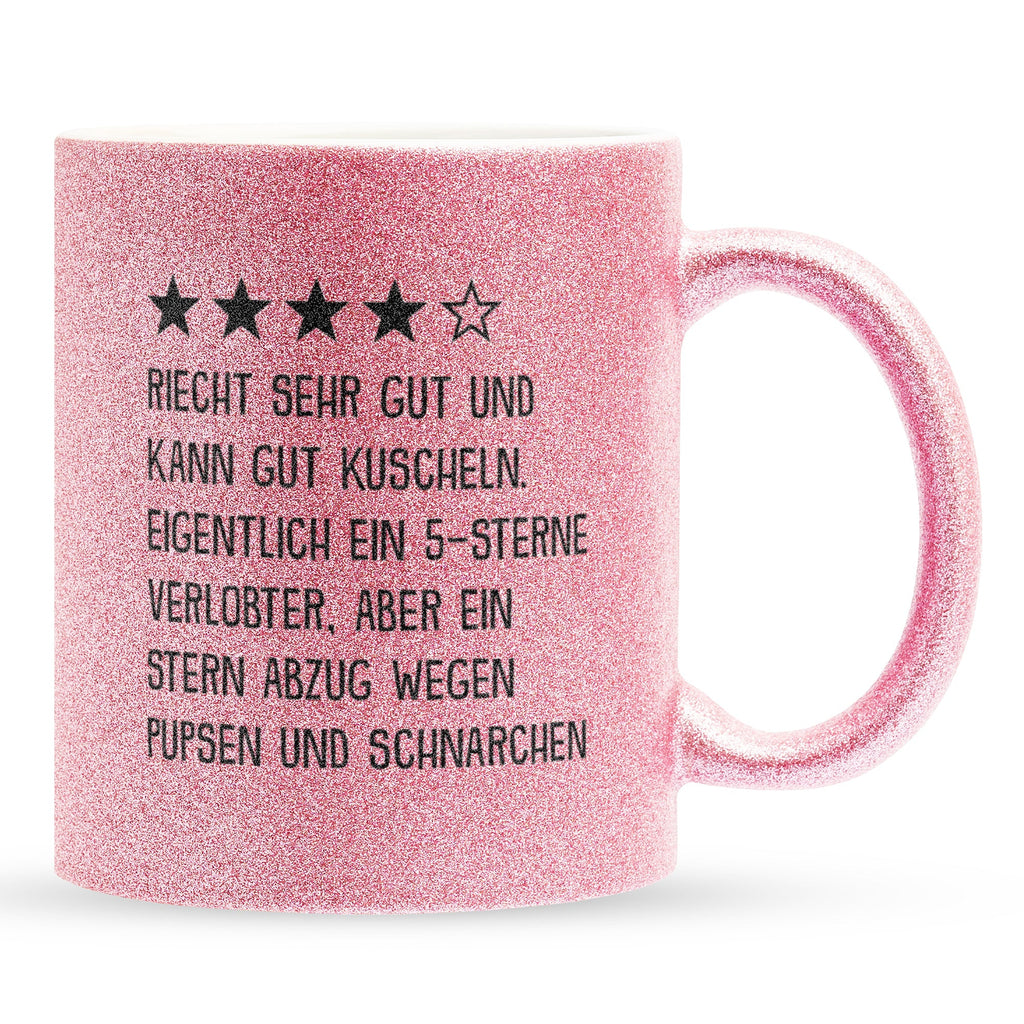 22Feels® Verlobter Geschenk - Glitzertasse mit Spruch (Pink, 320ml)-Glitzertasse Pink 320ml-22Feels