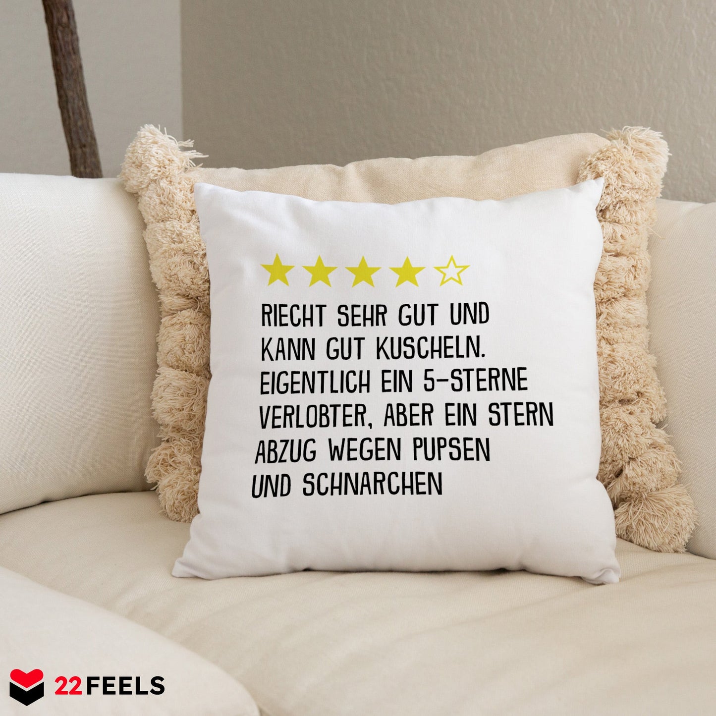 22Feels® Verlobter Geschenk - Kissen mit Spruch (Weiss 40x40cm)-Kissen Weiss 40x40-22Feels