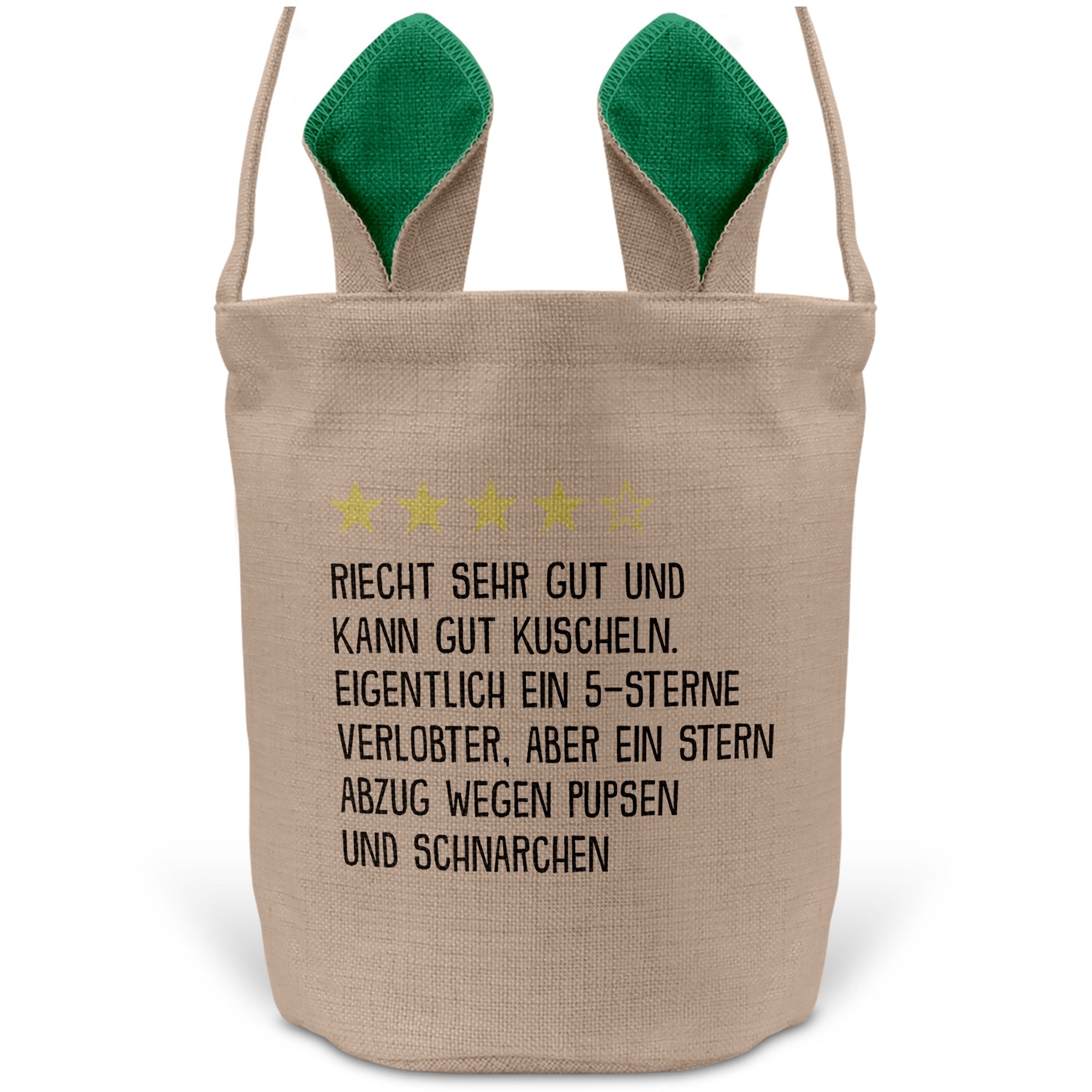 22Feels® Verlobter Männer Osterkorb mit Henkel Ostergeschenk Tragetasche Ostern Deko Osternest Körbchen Hasenohren (Beige/Grün)-Ostern Tragetasche-22Feels