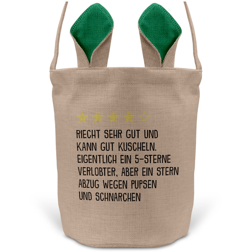 22Feels® Verlobter Männer Osterkorb mit Henkel Ostergeschenk Tragetasche Ostern Deko Osternest Körbchen Hasenohren (Beige/Grün)-Ostern Tragetasche-22Feels