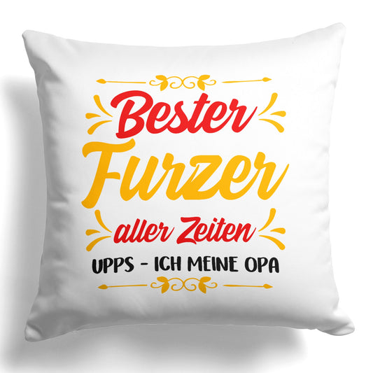 22Feels® Opa Geschenk - Kissen mit Spruch (Weiss 40x40cm)-Kissen Weiss 40x40-22Feels