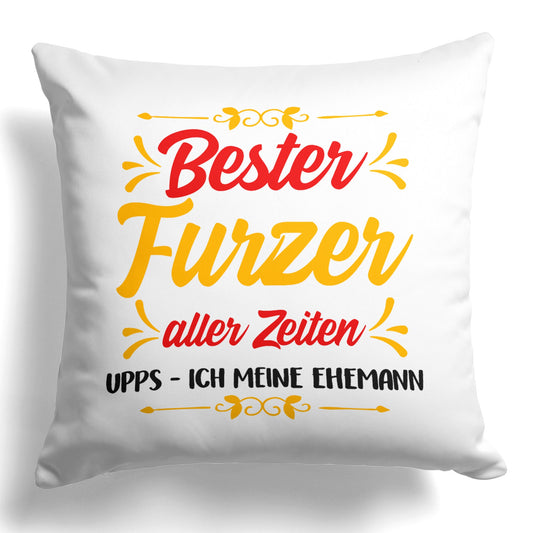 22Feels® Ehemann Geschenk zum Hochzeitstag, Valentinstag etc. - Kissen mit Spruch (Weiss 40x40cm)-Kissen Weiss 40x40-22Feels