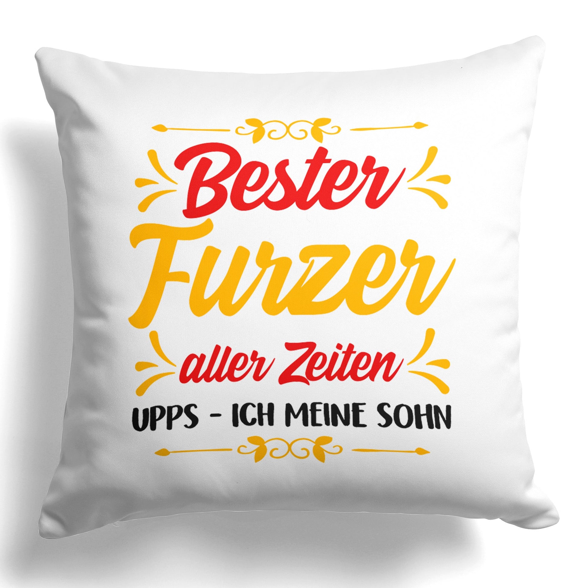 22Feels® Sohn Geschenk - Kissen mit Spruch (Weiss 40x40cm)-Kissen Weiss 40x40-22Feels