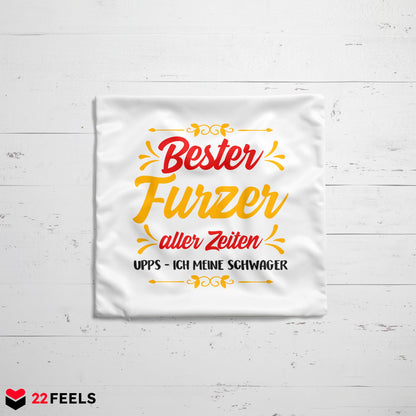 22Feels® Schwager Geschenk - Kissen mit Spruch (Weiss 40x40cm)-Kissen Weiss 40x40-22Feels