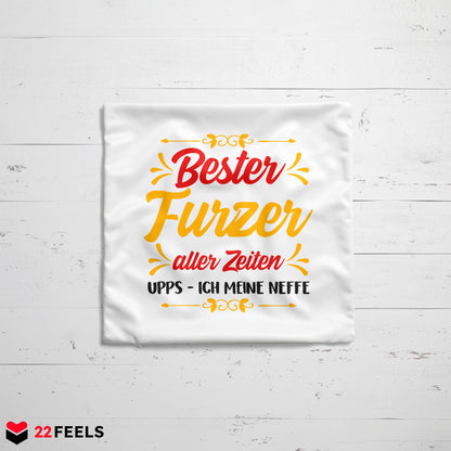 22Feels® Neffe Geschenk - Kissen mit Spruch (Weiss 40x40cm)-Kissen Weiss 40x40-22Feels