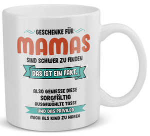 22Feels® Geschenk für Mamas - Tasse mit Spruch: Geschenke Sind Schwer Zu Finden (Weiss, 320ml)-Weisse Tasse 320ml-22Feels