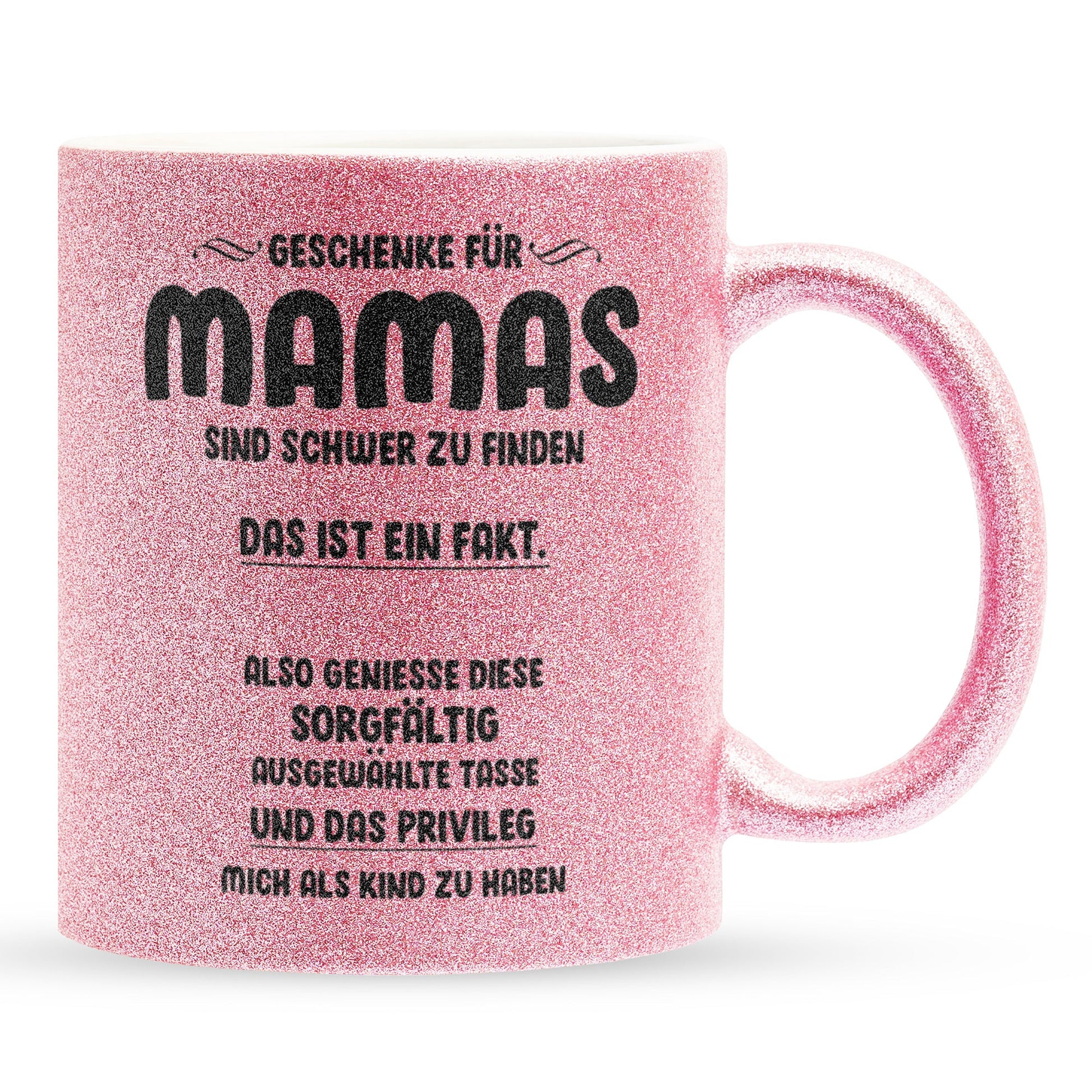 22Feels® Mama Geschenk - Glitzertasse mit Spruch (Pink, 320ml)-Glitzertasse Pink 320ml-22Feels