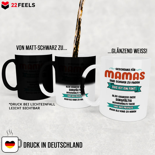 22Feels® Mama Geschenk - Zaubertasse mit Spruch (Matt-Schwarz und Weiss, 320ml)-Farbwechsel Tasse Matt 320ml-22Feels