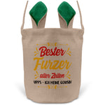 22Feels® Cousin Jungs Osterkorb mit Henkel Ostergeschenk Tragetasche Ostern Deko Osternest Körbchen Hasenohren (Beige/Grün)-Ostern Tragetasche-22Feels