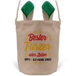 22Feels® Enkel Kinder Junge Osterkorb mit Henkel Ostergeschenk Tragetasche Ostern Deko Osternest Körbchen Hasenohren (Beige/Grün)-Ostern Tragetasche-22Feels