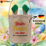 22Feels® Patenonkel Pate Osterkorb mit Henkel Ostergeschenk Tragetasche Ostern Deko Osternest Körbchen Hasenohren (Beige/Grün)-Ostern Tragetasche-22Feels