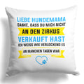 22Feels® Hundemama Geschenk für Dog Moms und Hunde Frauchen - Kissen mit Spruch (Weiss 40x40cm)-Kissen Weiss 40x40-22Feels
