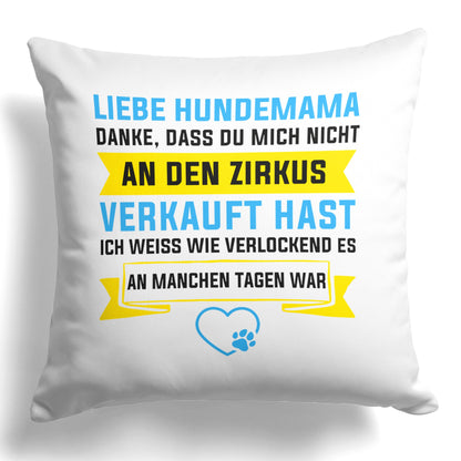 22Feels® Hundemama Geschenk für Dog Moms und Hunde Frauchen - Kissen mit Spruch (Weiss 40x40cm)-Kissen Weiss 40x40-22Feels