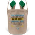 22Feels® Hundemama Frauchen Hunde Osterkorb mit Henkel Ostergeschenk Tragetasche Ostern Deko Osternest Körbchen Hasenohren (Beige/Grün)-Ostern Tragetasche-22Feels