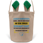 22Feels® Hundepapa Herrchen Hunde Osterkorb mit Henkel Ostergeschenk Tragetasche Ostern Deko Osternest Körbchen Hasenohren (Beige/Grün)-Ostern Tragetasche-22Feels