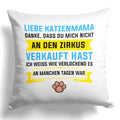 22Feels® Katzenmama Geschenk für Cat Moms und Katzen-Frauchen - Kissen mit Spruch (Weiss 40x40cm)-Kissen Weiss 40x40-22Feels