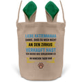22Feels® Katzenmama Frauchen Katzen Osterkorb mit Henkel Ostergeschenk Tragetasche Ostern Deko Osternest Körbchen Hasenohren (Beige/Grün)-Ostern Tragetasche-22Feels