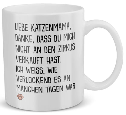 22Feels® Geschenk für Katzenmama - Tasse mit Spruch (Weiss, 320ml)-Weisse Tasse 320ml-22Feels