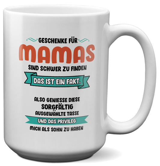 22Feels® Mama Geschenk von Sohn - XL Tasse mit Spruch (Weiss, 440ml)-Weisse XL Tasse 440ml-22Feels