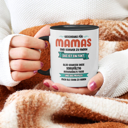 22Feels® Mama Geschenk von Sohn - Tasse mit Spruch (Weiss-Schwarz, 320ml)-TwoTone Tasse Weiss-Schwarz 320ml-22Feels