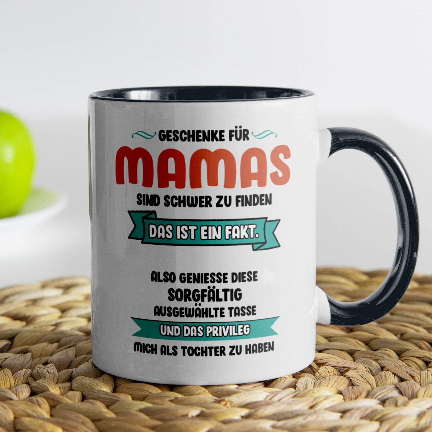22Feels® Mama Geschenk von Tochter - Tasse mit Spruch (Weiss-Schwarz, 320ml)-TwoTone Tasse Weiss-Schwarz 320ml-22Feels