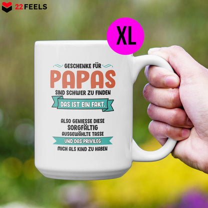 22Feels® Papa Geschenk - XL Tasse mit Spruch (Weiss, 440ml)-Weisse XL Tasse 440ml-22Feels