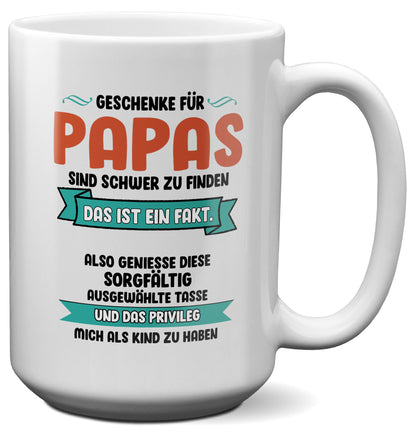 22Feels® Papa Geschenk - XL Tasse mit Spruch (Weiss, 440ml)-Weisse XL Tasse 440ml-22Feels