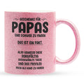 22Feels® Papa Geschenk - Glitzertasse mit Spruch (Pink, 320ml)-Glitzertasse Pink 320ml-22Feels