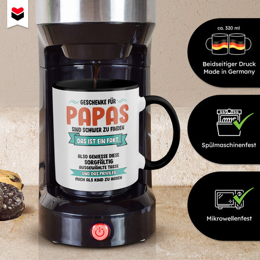 22Feels® Papa Geschenk - Tasse mit Spruch (Weiss-Schwarz, 320ml)-TwoTone Tasse Weiss-Schwarz 320ml-22Feels