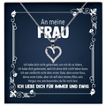 22Feels® Ehefrau Geschenk zum Hochzeitstag, Valentinstag, Geburtstag etc. - Echt Silber 925/000 Schmuckset: Herz Halskette mit Botschaftskarte-Schmuck mit Botschaftskarte - Herz21-22Feels