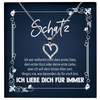 22Feels® Schatz Romantisches Geschenk für Frauen zum Jahrestag, Valentinstag, Hochzeitstag und co. - Echt Silber 925/000 Schmuckset: Herz Halskette mit Botschaftskarte-Schmuck mit Botschaftskarte - Herz21-22Feels
