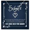 22Feels® Romantisches Geschenk für Frauen zum Hochzeistag, Jahrestag, Valentinstag und co. - Echt Silber 925/000 Schmuckset: Herz Halskette mit Botschaftskarte-Schmuck mit Botschaftskarte - Herz21-22Feels