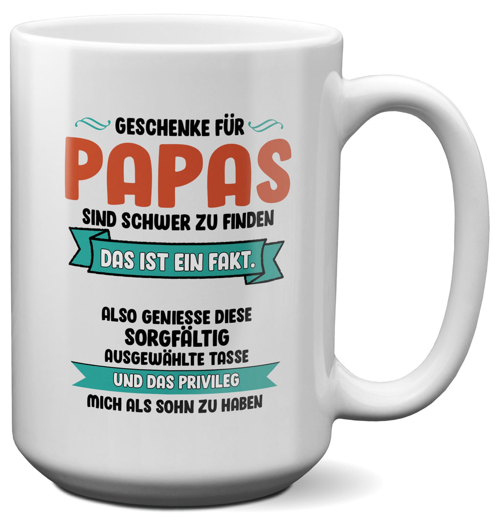 22Feels® Papa Geschenk - XL Tasse mit Spruch (Weiss, 440ml)-Weisse XL Tasse 440ml-22Feels