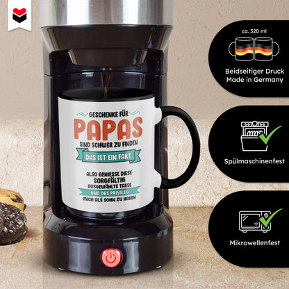 22Feels® Papa Geschenk - Tasse mit Spruch (Weiss-Schwarz, 320ml)-TwoTone Tasse Weiss-Schwarz 320ml-22Feels