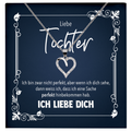 22Feels® Tochter Geschenk - Echt Silber 925/000 Schmuckset: Herz Halskette mit Botschaftskarte-Schmuck mit Botschaftskarte - Herz21-22Feels