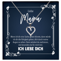 22Feels® Liebe Mama Geschenk zum Muttertag, Geburtstag und co. - Echt Silber 925/000 Schmuckset: Herz Halskette mit Botschaftskarte-Schmuck mit Botschaftskarte - Herz21-22Feels