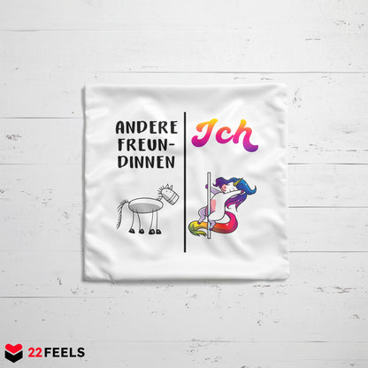 22Feels® Freundin Geschenk zum Jahrestag, Valentinstag, Geburtstag etc. - Kissen mit Spruch (Weiss 40x40cm)-Kissen Weiss 40x40-22Feels