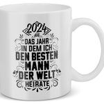 22Feels® Verlobungsgeschenk für 2024 Bräute - Bride To Be Tasse mit Spruch (Weiss, 320ml)-Weisse Tasse 320ml-22Feels