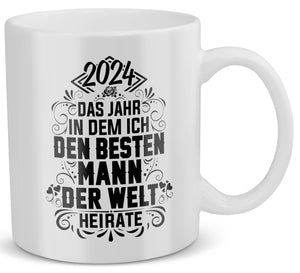 22Feels® Verlobungsgeschenk für 2024 Bräute - Bride To Be Tasse mit Spruch (Weiss, 320ml)-Weisse Tasse 320ml-22Feels