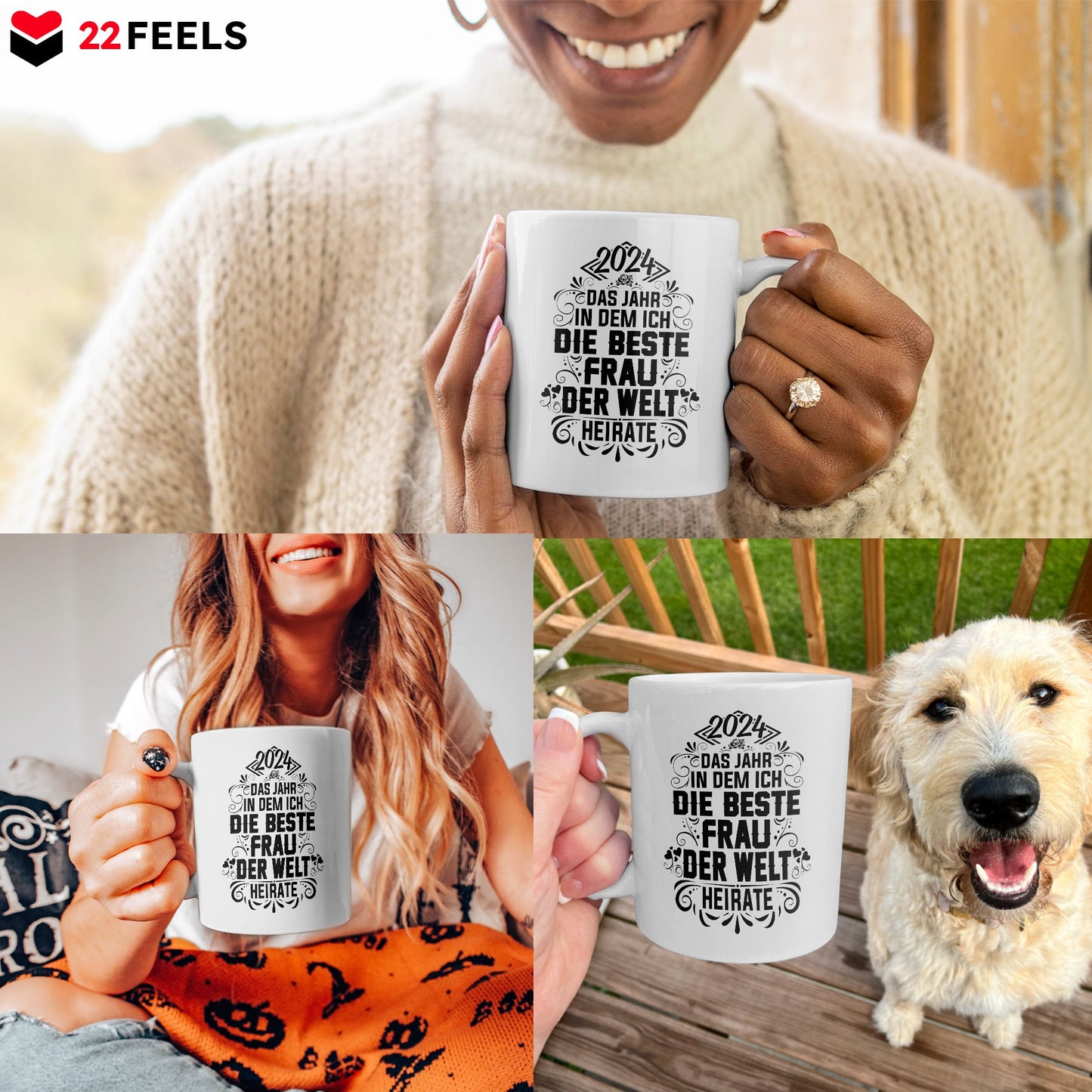 22Feels® Verlobungsgeschenk für 2024 Bräutigame - Groom To Be Tasse mit Spruch (Weiss, 320ml)-Weisse Tasse 320ml-22Feels